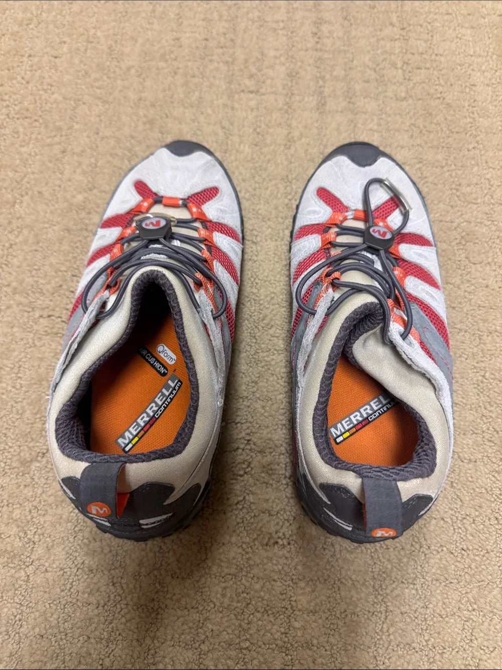 Merrell Women’s Gray and orange Trail Sneakers with Orange Insole